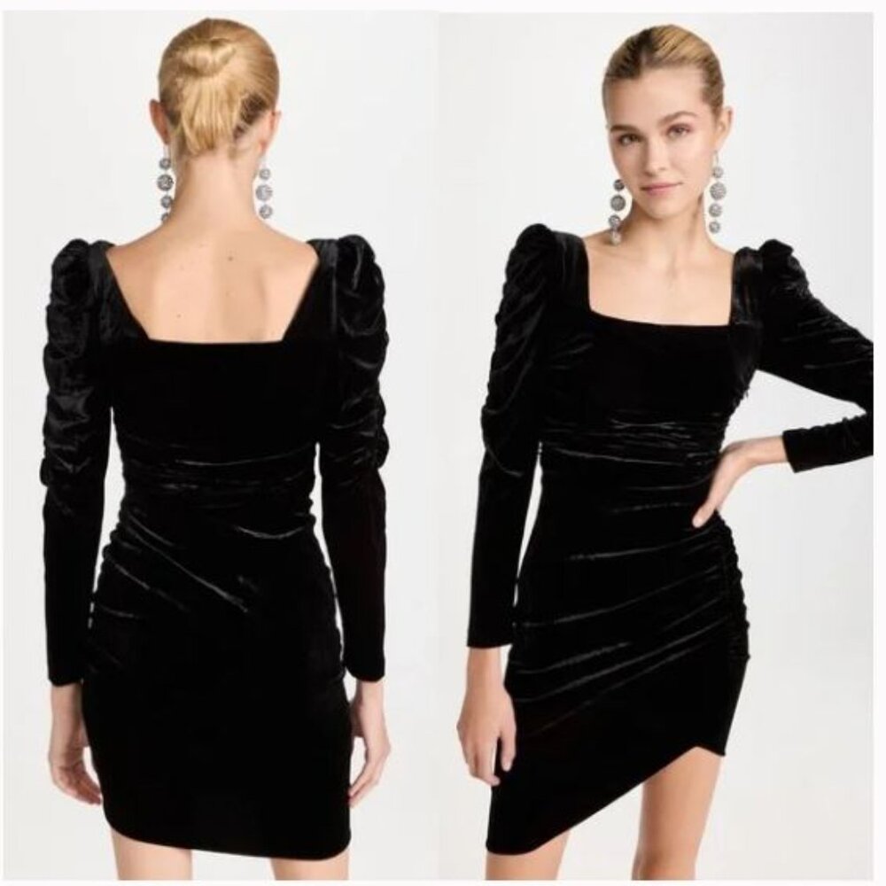 ❤️SPECIAL❤️NWT Veronica Beard Velvet Black Toki Ruched Dress 0 $698